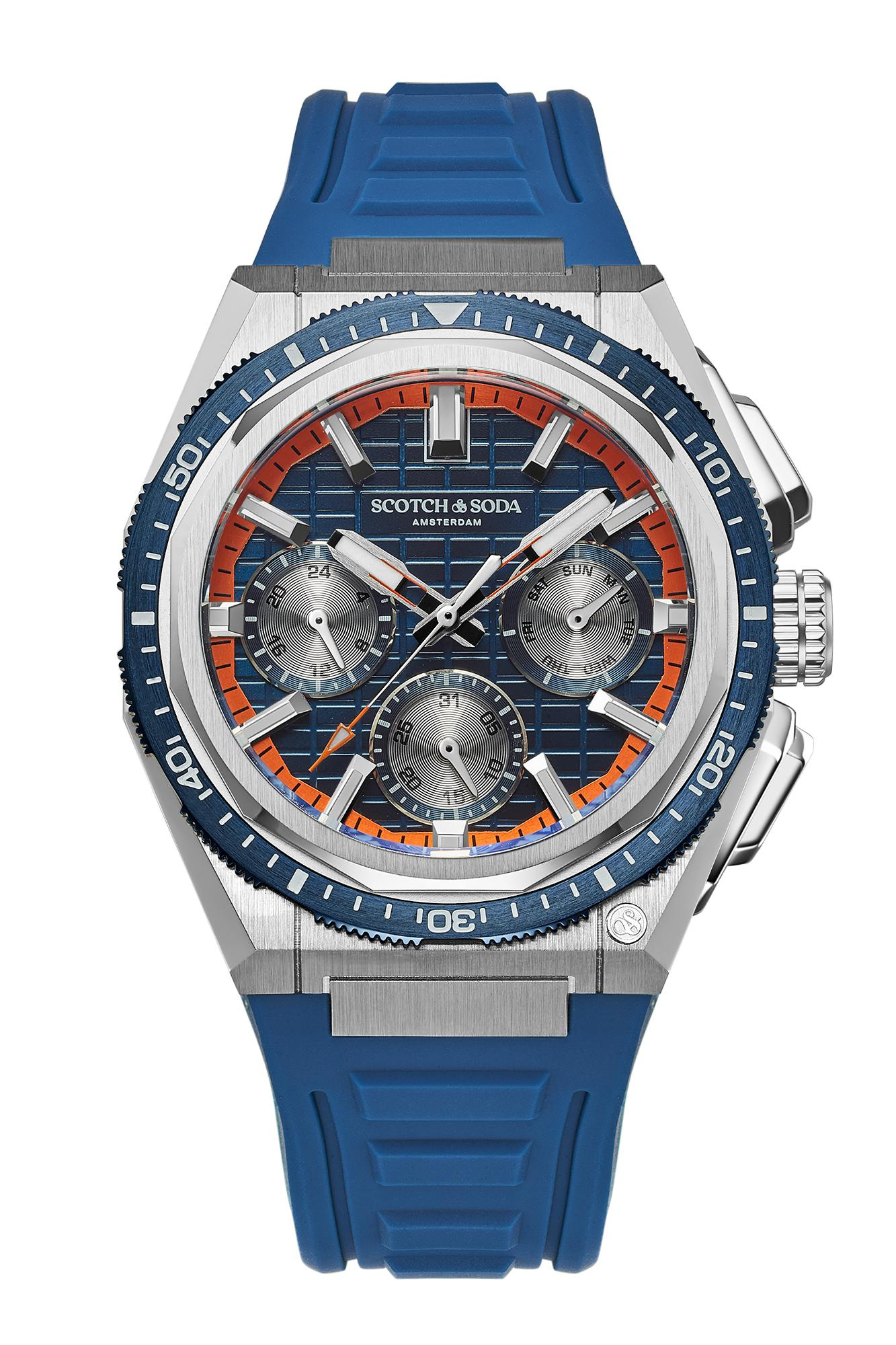 Het SSM.100A Herenhorloge, met modelnummer SSM100A, is een polshorloge met een metalen kast van 42 mm. Het heeft een blauwe horlogeband en een datumfunctie. Draag dit stijlvolle horloge bij zowel formele als informele gelegenheden om uw look compleet te maken. Combineer het met blauw of grijstinten voor een harmonieus effect.
