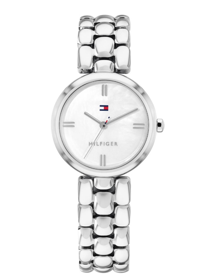 Tommy Hilfiger quarts dames pols horloge staal met stalen band ui de Annie Collectie model TH1782929. 3 ATM water bestendig.