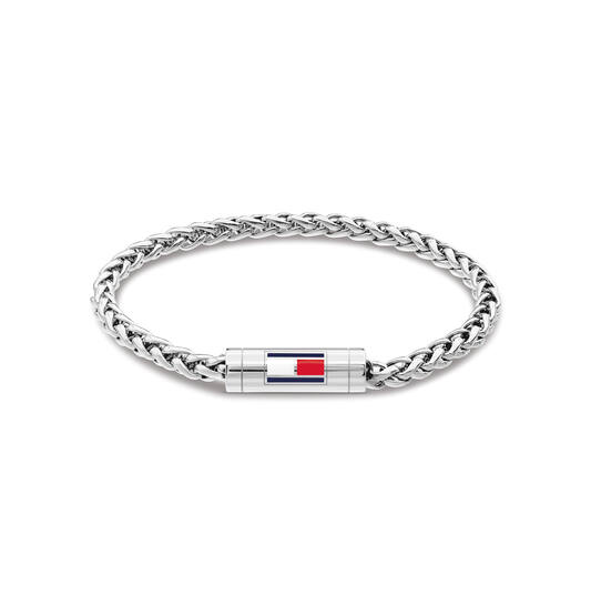 Tommy Hilfiger stalen herenarmband met logo - 21cm.
