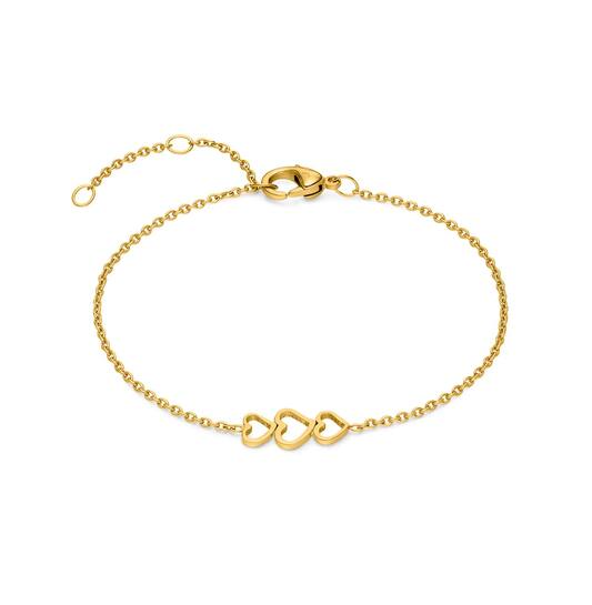 Boccia titanium anker armband met hartjes 17-19-21 cm, huidvriendelijk