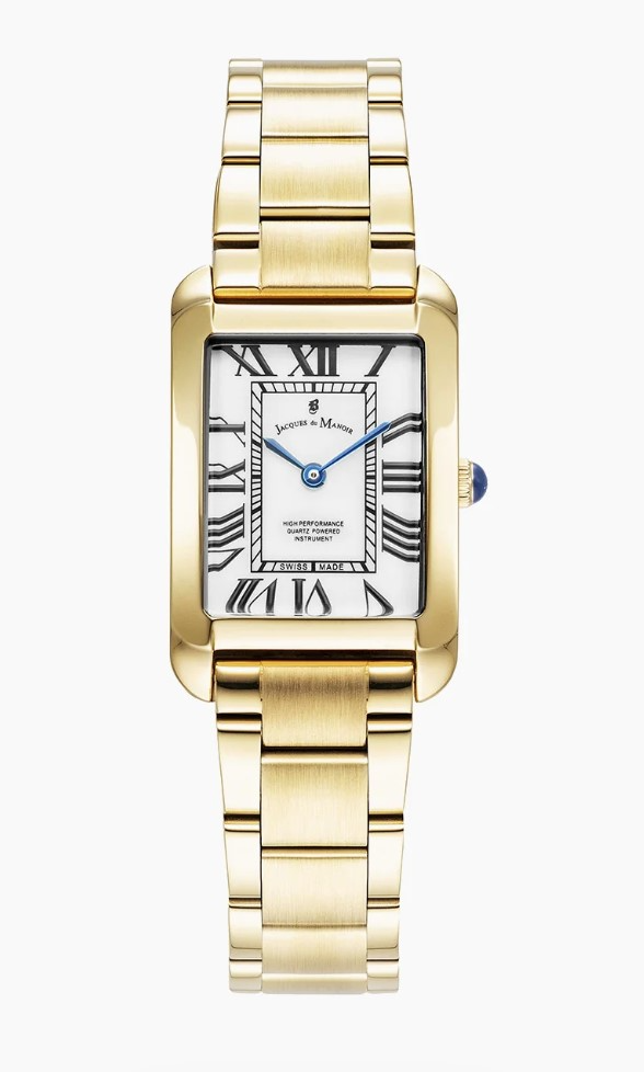 Jacques du Manoir Swiss Made quarts pols horloge staal met stalen band model JWL05802. 3 ATM waterbestendig.