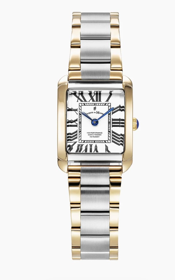 Jacques du Manoir Swiss Made quarts pols horloge staal met stalen band model JWL04403. 3 ATM waterbestendig.