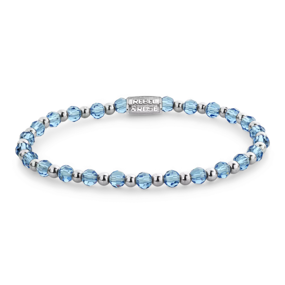 Rebel&Rose Mix Winter Blues Glam Rocks silver-coloured dames armband RR-40183-S-S