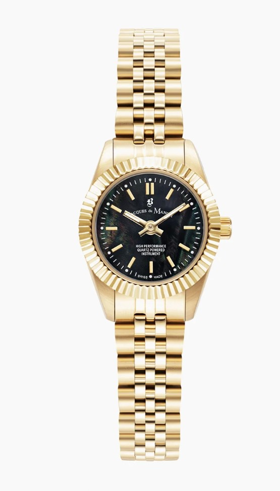 Jacques du Manoir Swiss Made quarts pols horloge staal met stalen band model JWL05104. 5 ATM waterdicht.