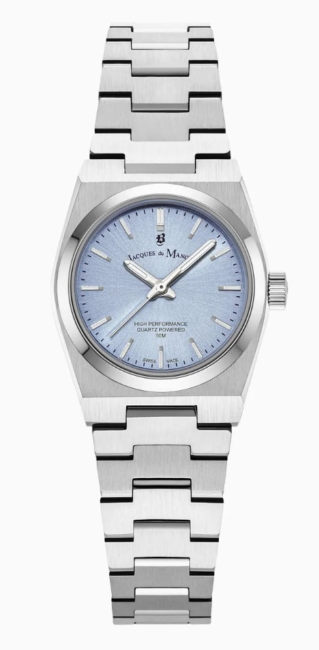 Jacques du Manoir Swiss Made quarts pols horloge staal met stalen band model JWL05602. 5 ATM waterdicht.