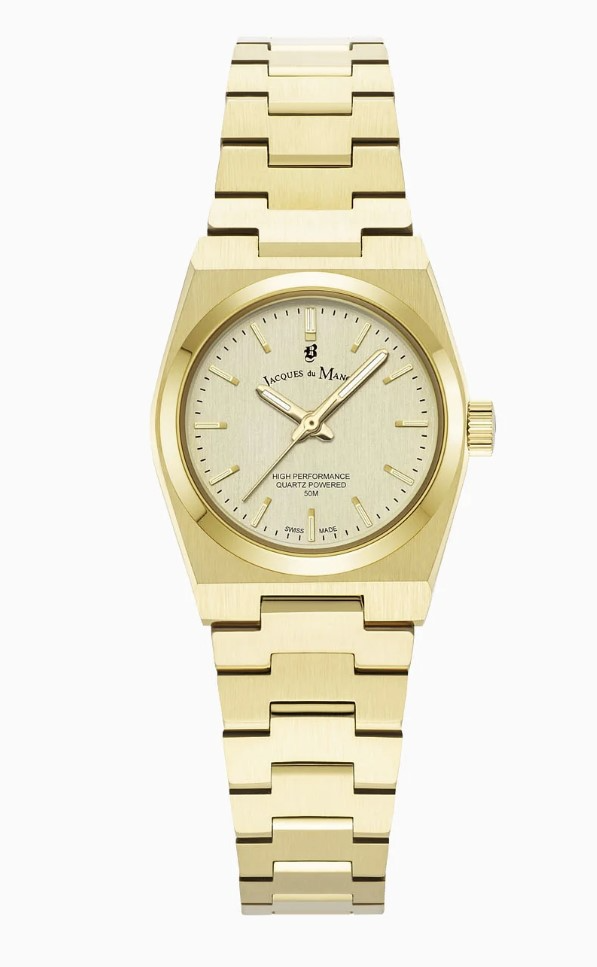 Jacques du Manoir Swiss Made quarts pols horloge staal met stalen band model JWL05604. 5 ATM waterdicht.