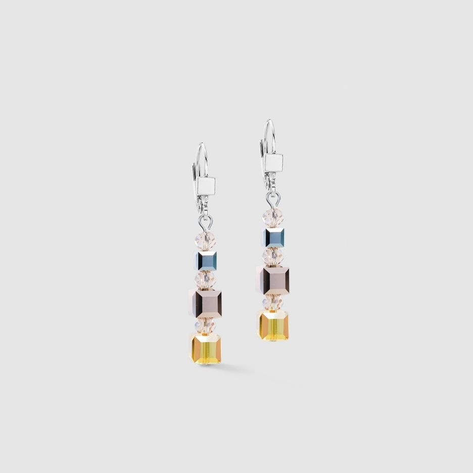 Coeur de Lion oorhanger naturel kleuren; Edelstaal met swarovski kristal