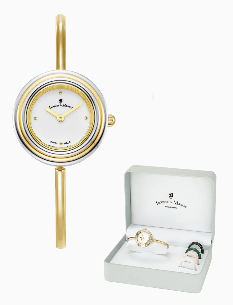 Jacques du Manoir Swiss Made quarts pols horloge staal met stalen band model JWL05401. 3 ATM waterdicht.