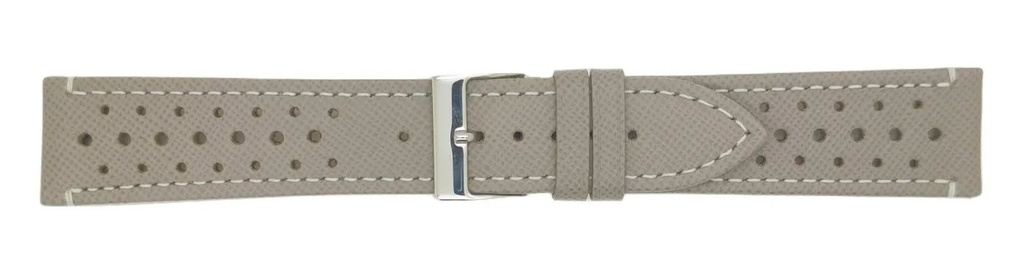 Luxe "race" horlogeband van Saffiano leer met Hermes lederen voering. Sterk, kras en kleurvast en ventilerend, ontwikkeld door Prada.