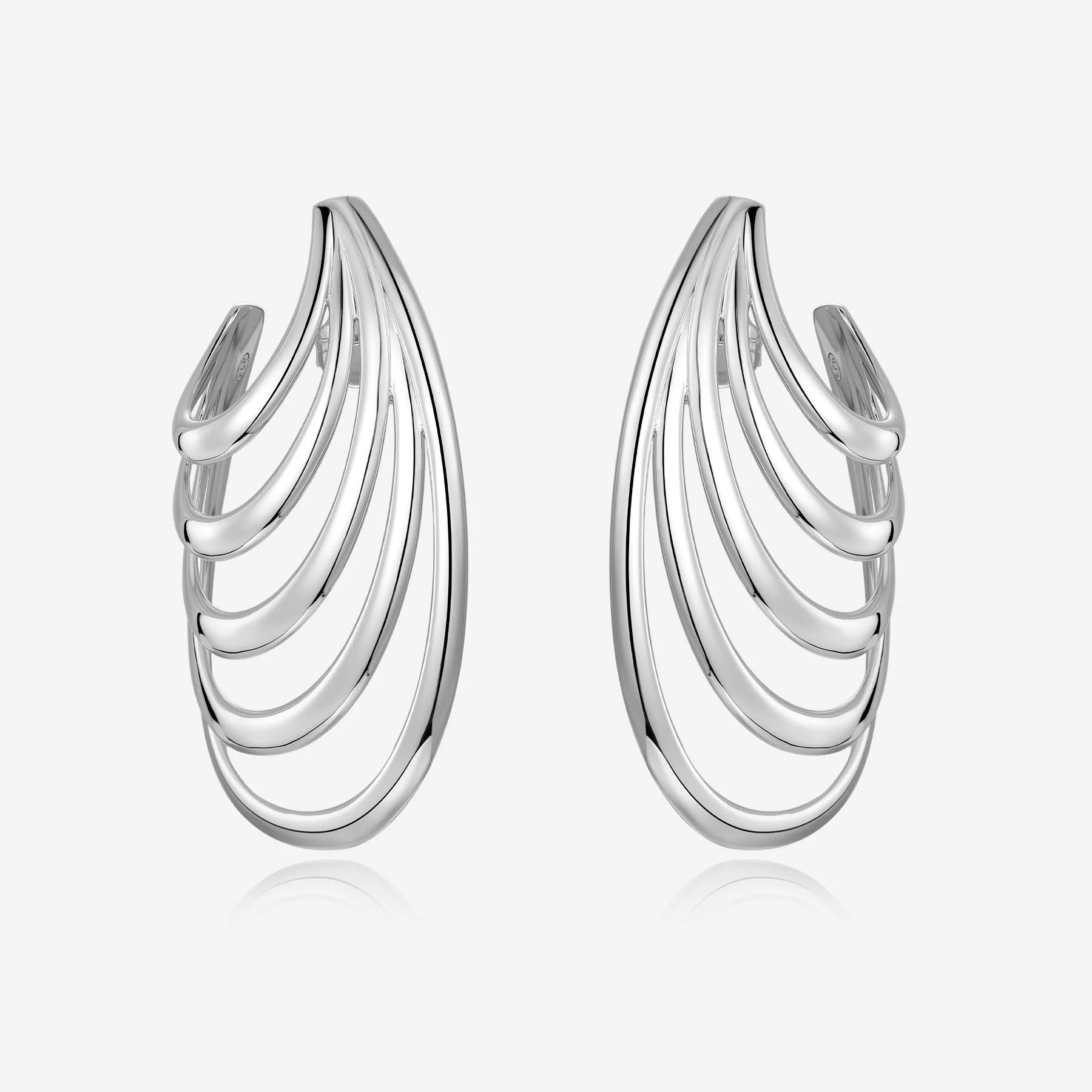 Tecum - Big stud earrings - Zilver