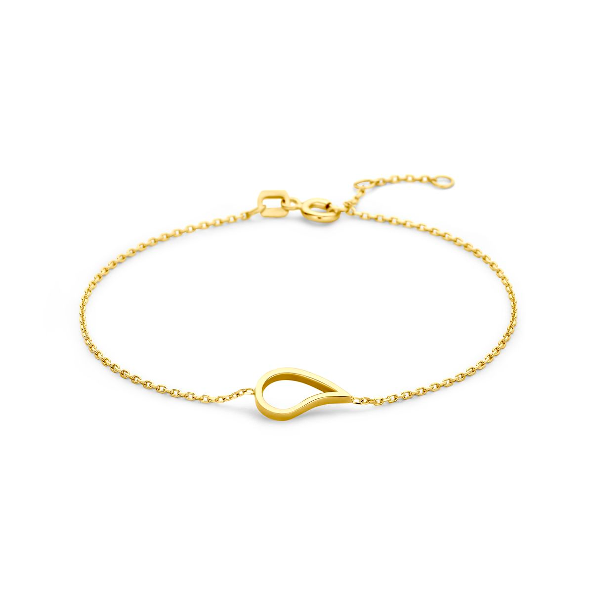 Deze 14K geelgouden armband, modelnummer 8718834928989, is een prachtige toevoeging aan je sieradencollectie. De armband is vervaardigd uit 14-karaats goud. Met de verstelbare maten van 16,5 - 17,5 - 18,5 cm, past hij perfect om elke pols. Draag deze elegante armband solo of combineer met andere gouden sieraden voor een verfijnde look.