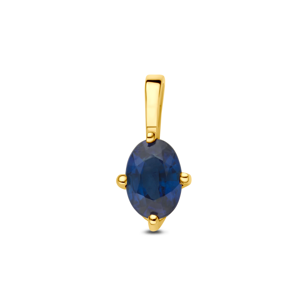 De 14k geelgouden hanger met saffier bevat een prachtige blauwe saffier, verwerkt in 14 karaat goud. Deze gouden hanger straalt elegantie uit en is ideaal voor elke gelegenheid. Draag het met een gouden ketting voor een verfijnde look. Voeg een vleugje kleur en luxe toe aan je outfit met deze nieuwe, stijlvolle hanger.