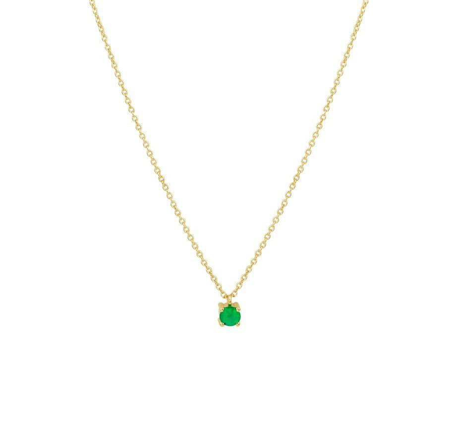 Dit prachtige 14K geelgouden collier met smaragd is een schitterende toevoeging aan elke sieradencollectie. Gemaakt van nieuw 14-karaats goud, straalt het luxe uit. De elegante groene smaragd voegt een verfijnde touch toe. Perfect om te dragen bij formele gelegenheden of om een alledaagse outfit op te fleuren. Een echte blikvanger!