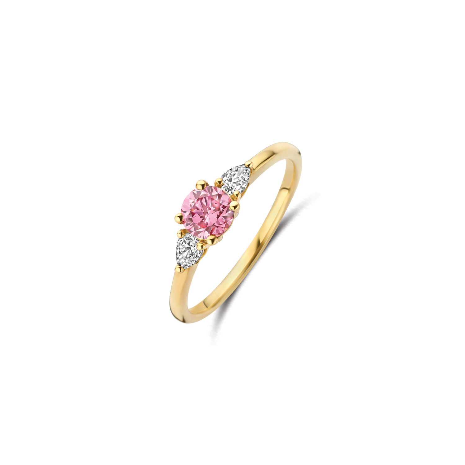 Blush Lab Diamonds - 14kt geelgouden dames ring bezet met labgrown diamanten - LG1070Y/54