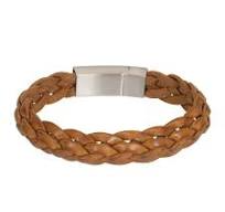 Bruin leren armband 19cm