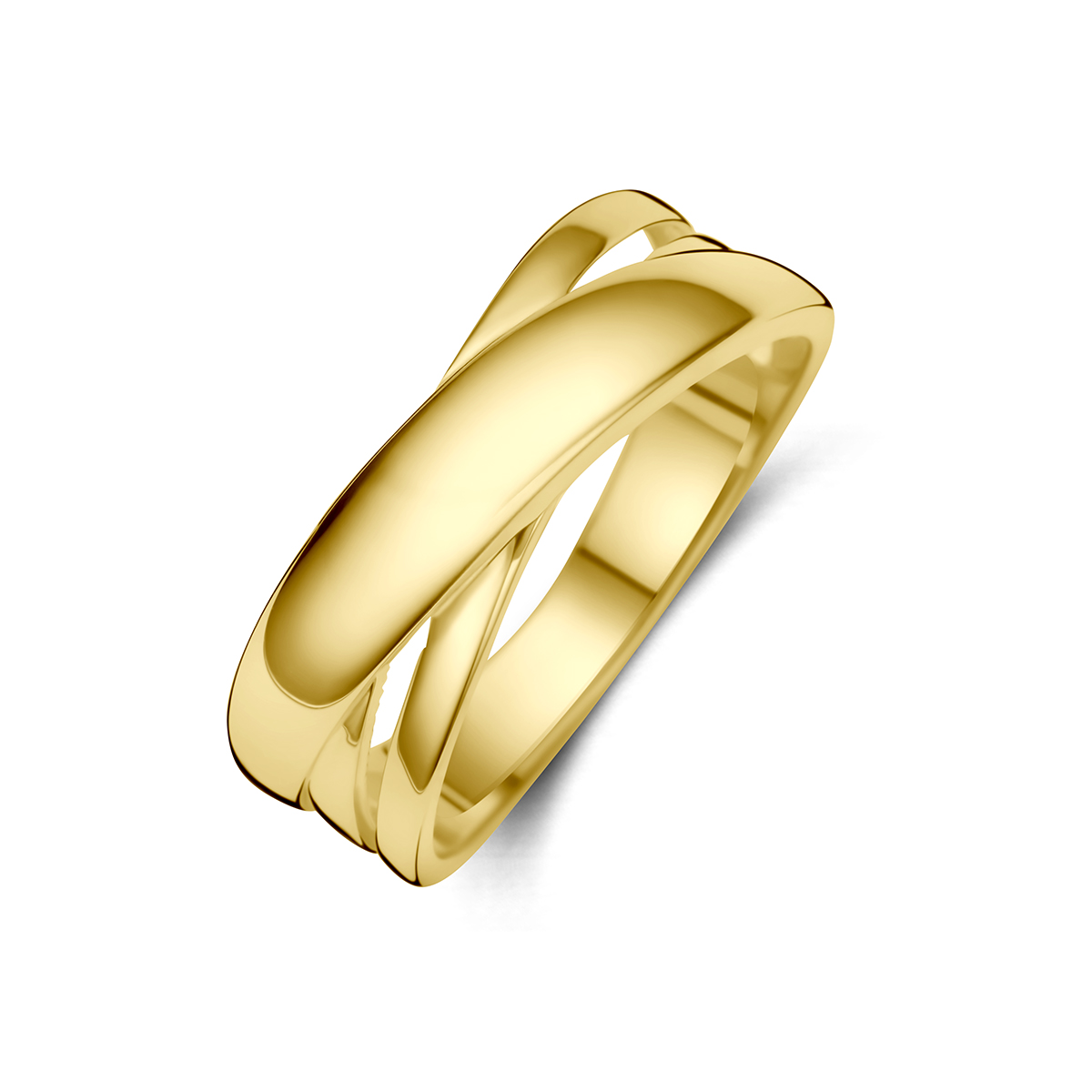 14k Geelgouden ring met een breedte van 6.5mm.