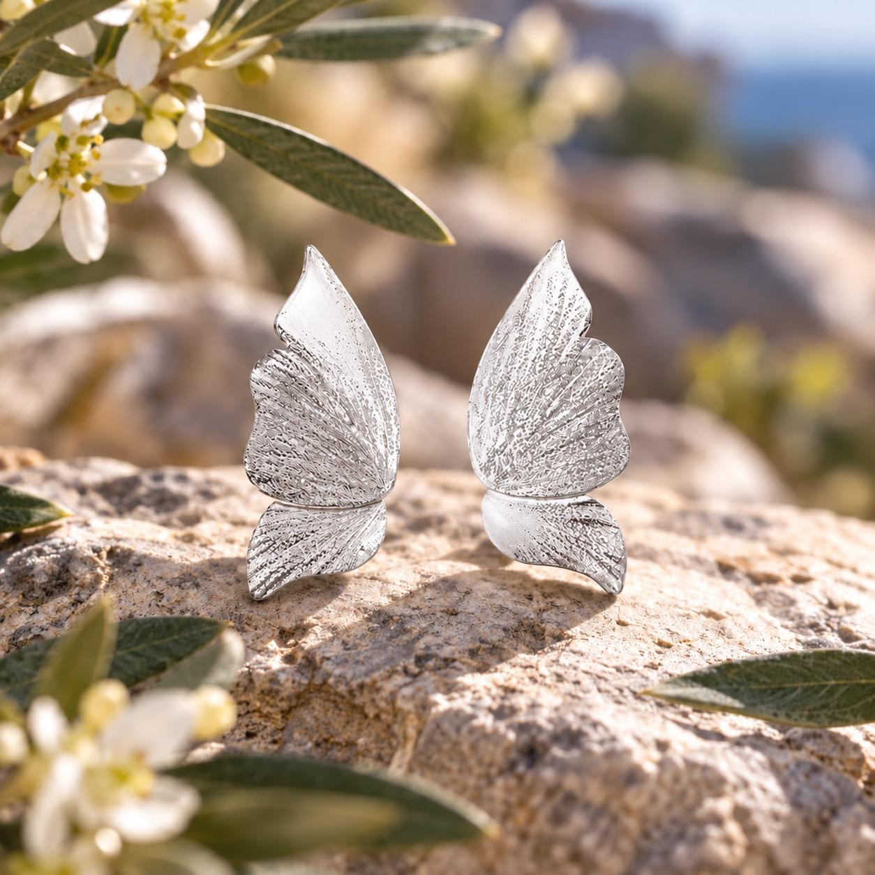 Paar Ohrstecker Silber Schmetterling