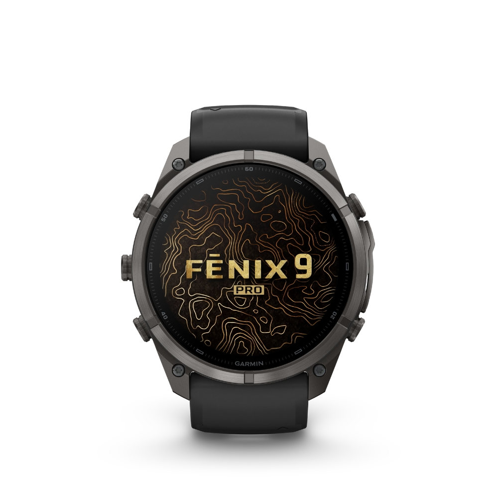 Garmin - Fenix 9 PRO INREACH 51MM, AMOLED, Sapphire, Carbon Grey DLC titanium met siliconen band in Zwart/Pebble Gray - 010-04337-11