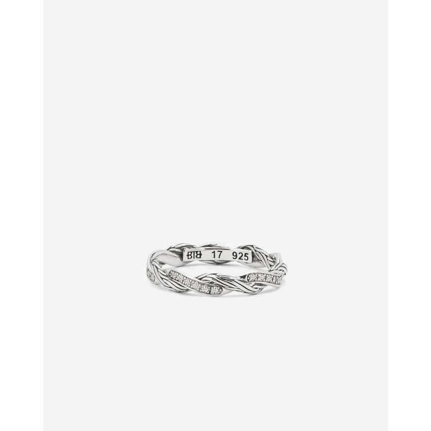 Stacking Ring Katja Twist Silver Diamond