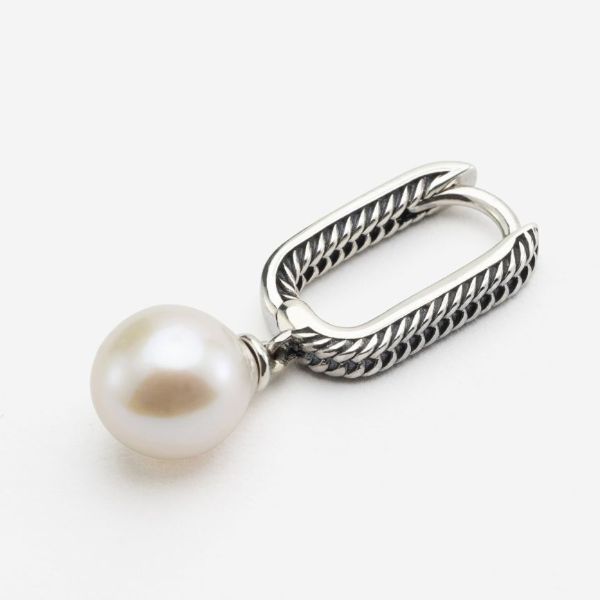 Hoops Chain Baroque Pearl Silver Set