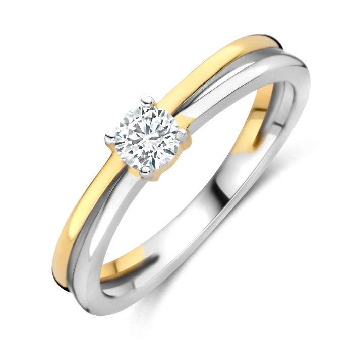 Bicolor solitair met zirconia