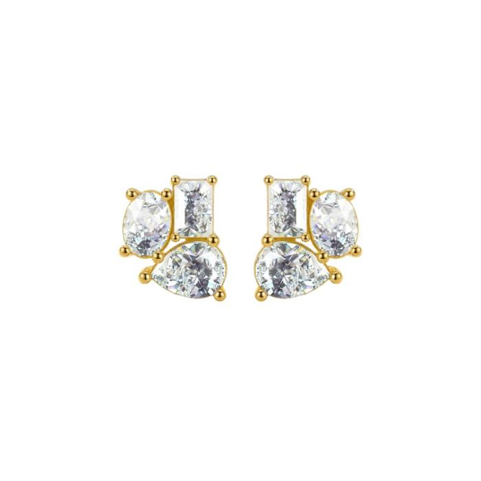 Oorringen geelkleurig met zirconia