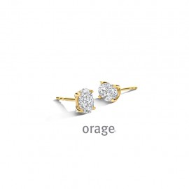 Goudkleurige oorringen met ovale zirconium 