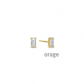 Goudkleurige oorringen met zirconium emerald cut 
