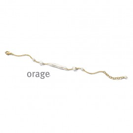 Goudkleurige armband met grillige parels 