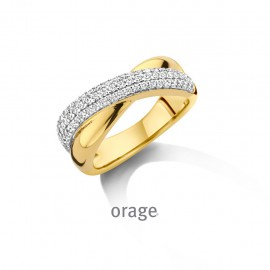 Goudkleurige ring met zirconia