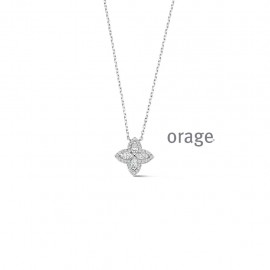 Hanger bloem met zirconia inclusief ketting 
