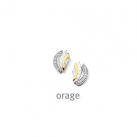 Oorringen met zirconia en geelkleurig accent