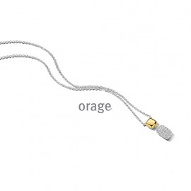 Bicolor hanger met zirconia inclusief ketting