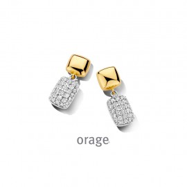 Slingeroorringen bicolor met zirconia