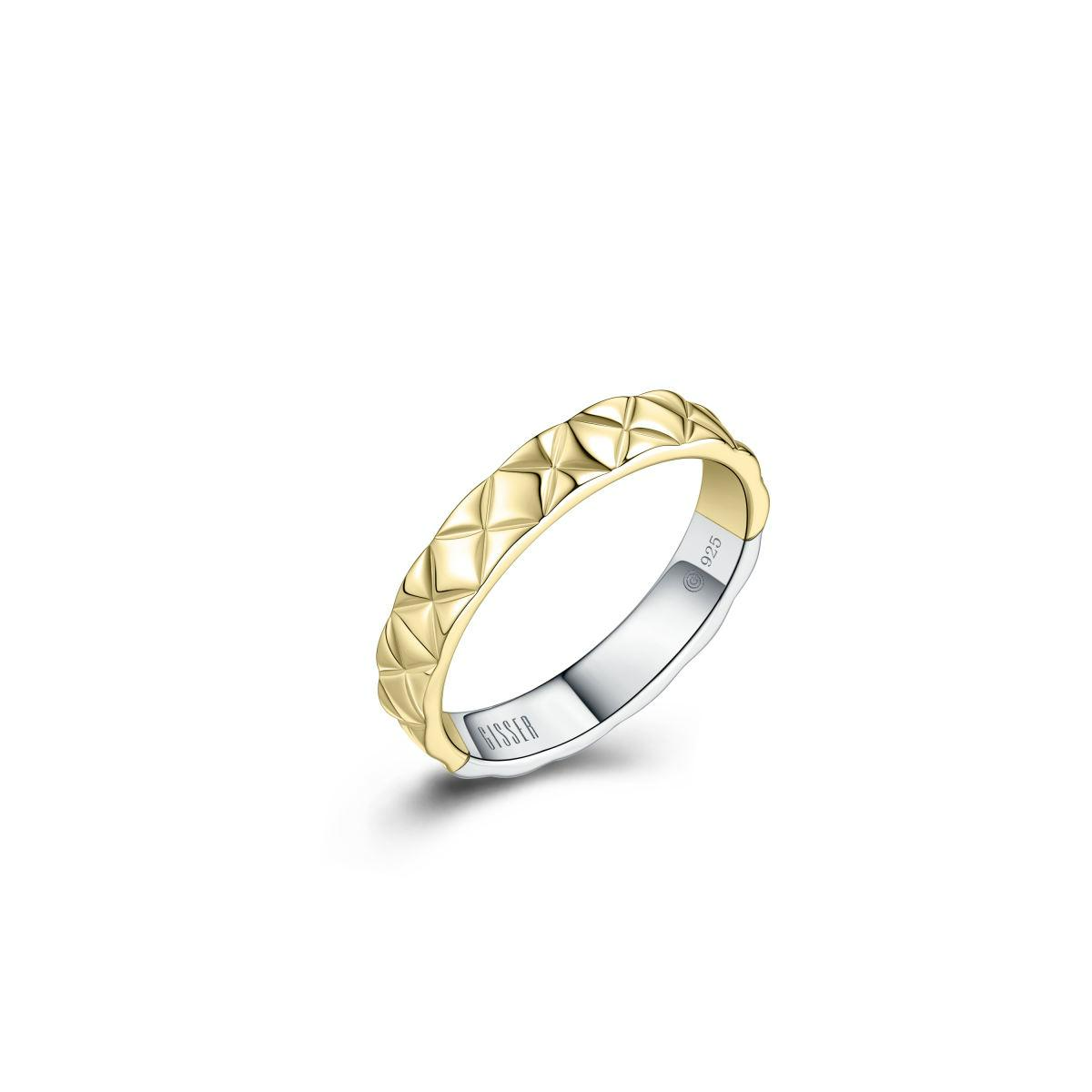 R504Y-56. Gisser goudkleurige ring kussentjes model. 