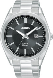 Lorus heren pols horloge solar staal met stalen band 10 ATM waterdicht.