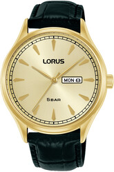 Lorus heren pols horloge met lederen band. 