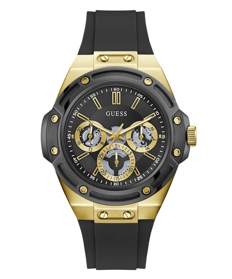 GUESS Carver goud zwart herenhorloge 44 mm | GW1132G2
