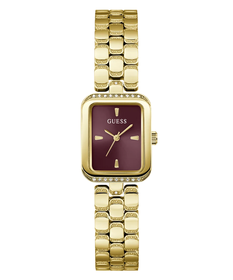 GUESS Isla goud bordeaux dameshorloge 28 mm | GW0865L9