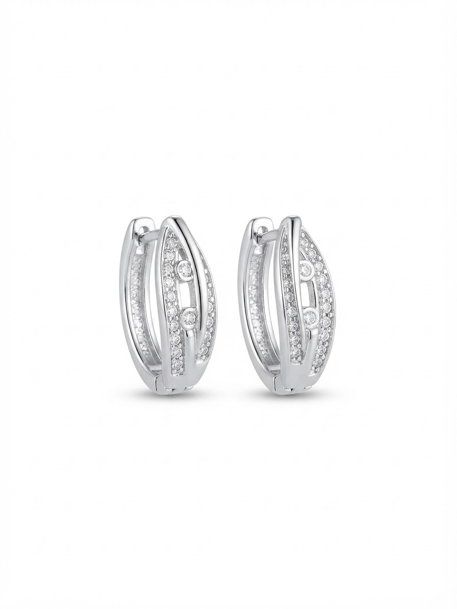 Creoli creol "Allegro CZ 14mm" Conseal (925/rhod-plated)
