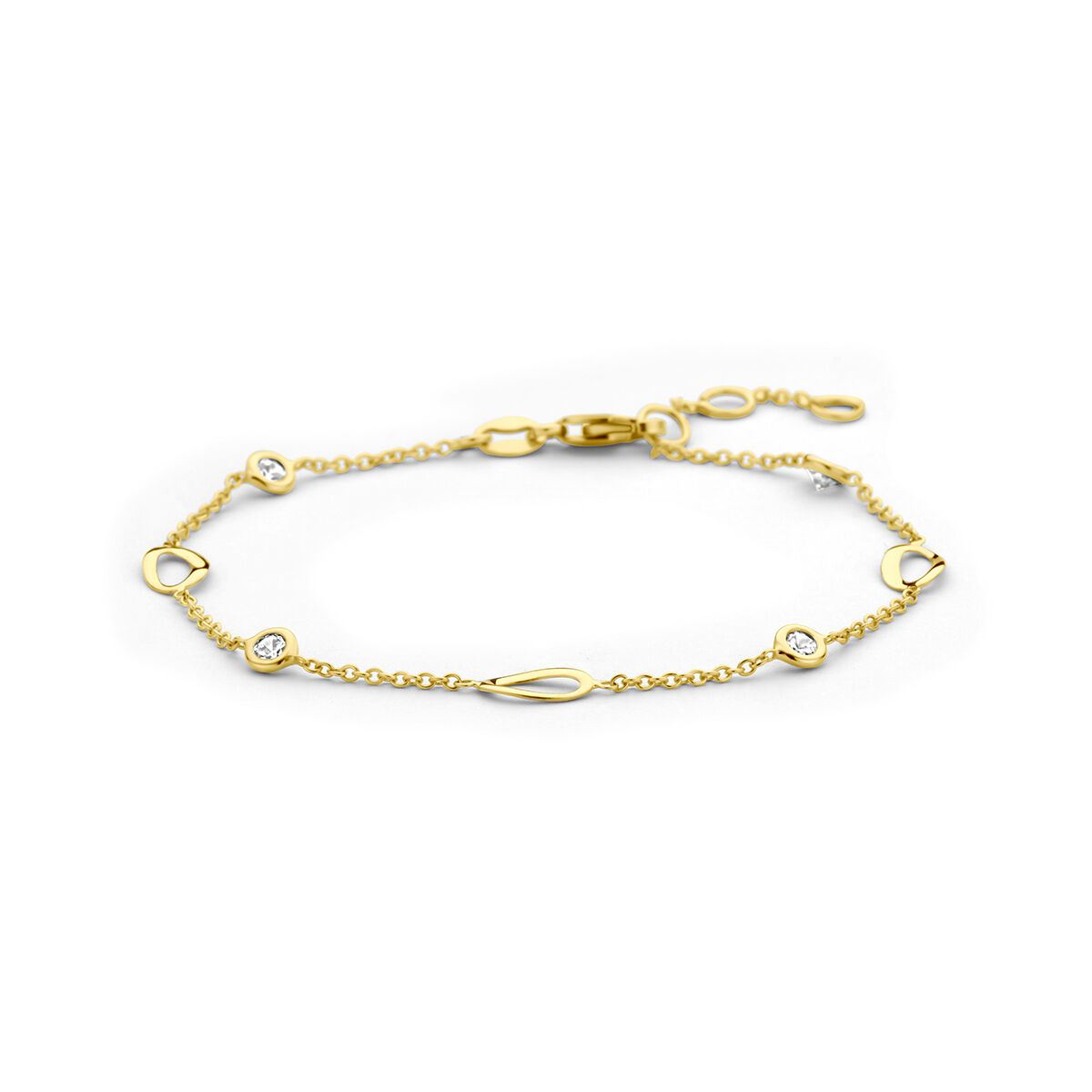 14krt gouden armband met zirkonia