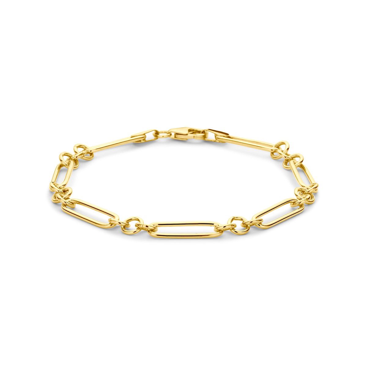 14krt gouden armband met zilveren kern