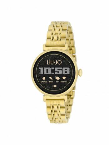 De Liu Jo Smartwatch Glam SWLJ157 Gold is een goudkleurig dames-smartwatch met Italiaans design, SpecificatiesKastgrootte: 35 mm (legering / staal met IP-goudlaag)Scherm: 1,04" AMOLED full-touchBand: Roestvrij staal (nikkelvrij / anti-allergisch)Waterdichtheid: IP67 (spatwaterdicht / stofvrij)Batterij: 160 mAh oplaadbaarCompatibiliteit: iOS / Android