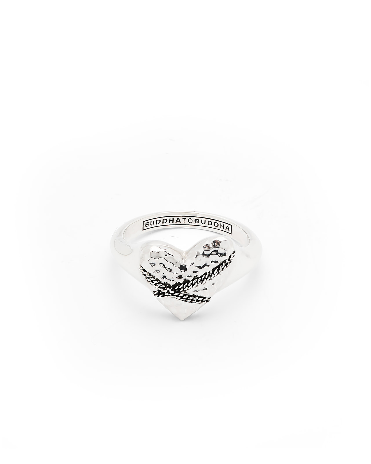 Buddha to Buddha Heart Chainlinked Ring Silver | 538