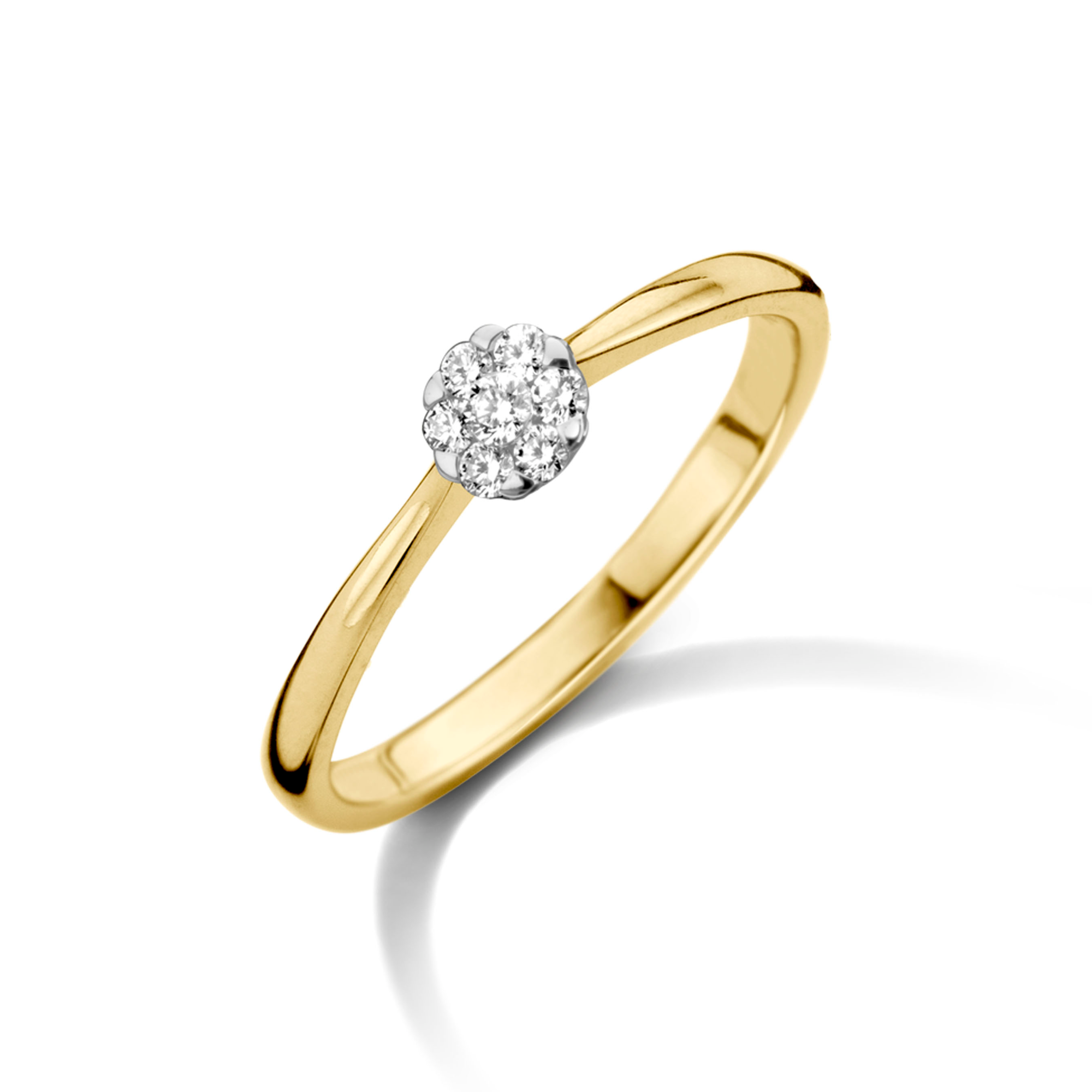 Ring in geel goud 18 k met 0.17 ct diamant