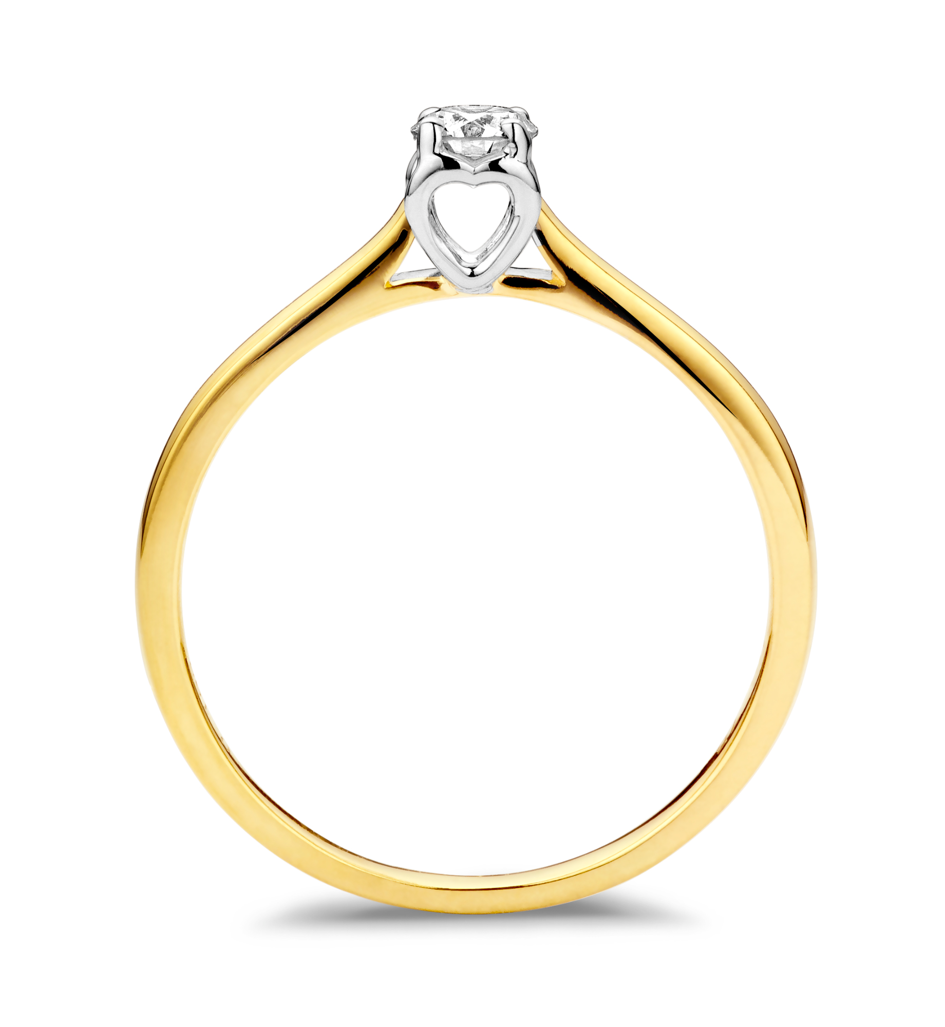 Ring in geel goud 18 k met diamant 0.08 ct