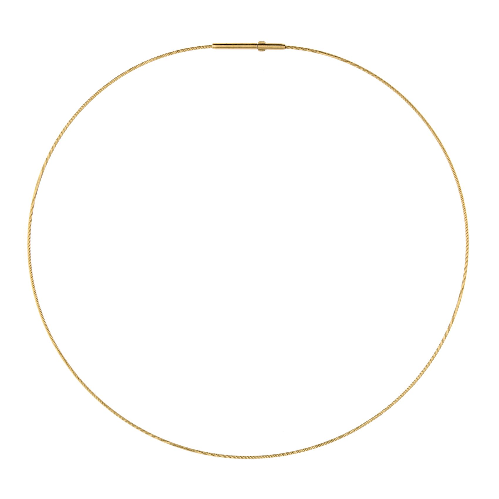 Der Halsreif Edelstahl vergoldet Modellnummer DS1C.GG.50 besticht durch eine elegante goldene Farbe und einen einfachen Clic-Verschluss. Gefertigt aus Edelstahl, hat er eine L&auml;nge von 500 mm. Perfekt f&uuml;r den t&auml;glichen Gebrauch oder besondere Anl&auml;sse. Kombinieren Sie ihn mit schlichten Oberteilen, um seinen Glanz hervorzuheben. Ein Must-have f&uuml;r stilbewusste Damen.