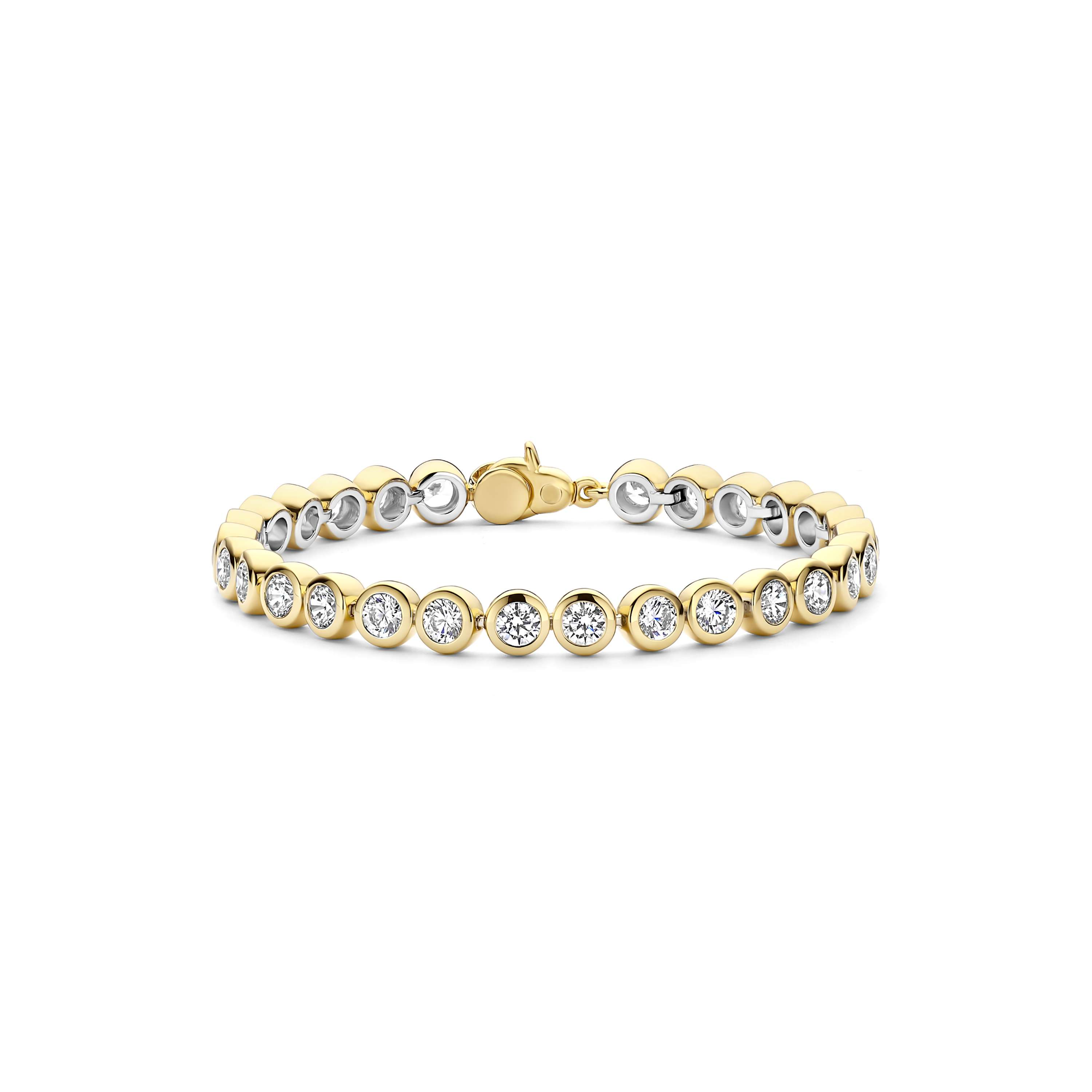 Ti Sento Milano - Zilveren armband met ronde zirconia's bezet, verguld - 23107ZY