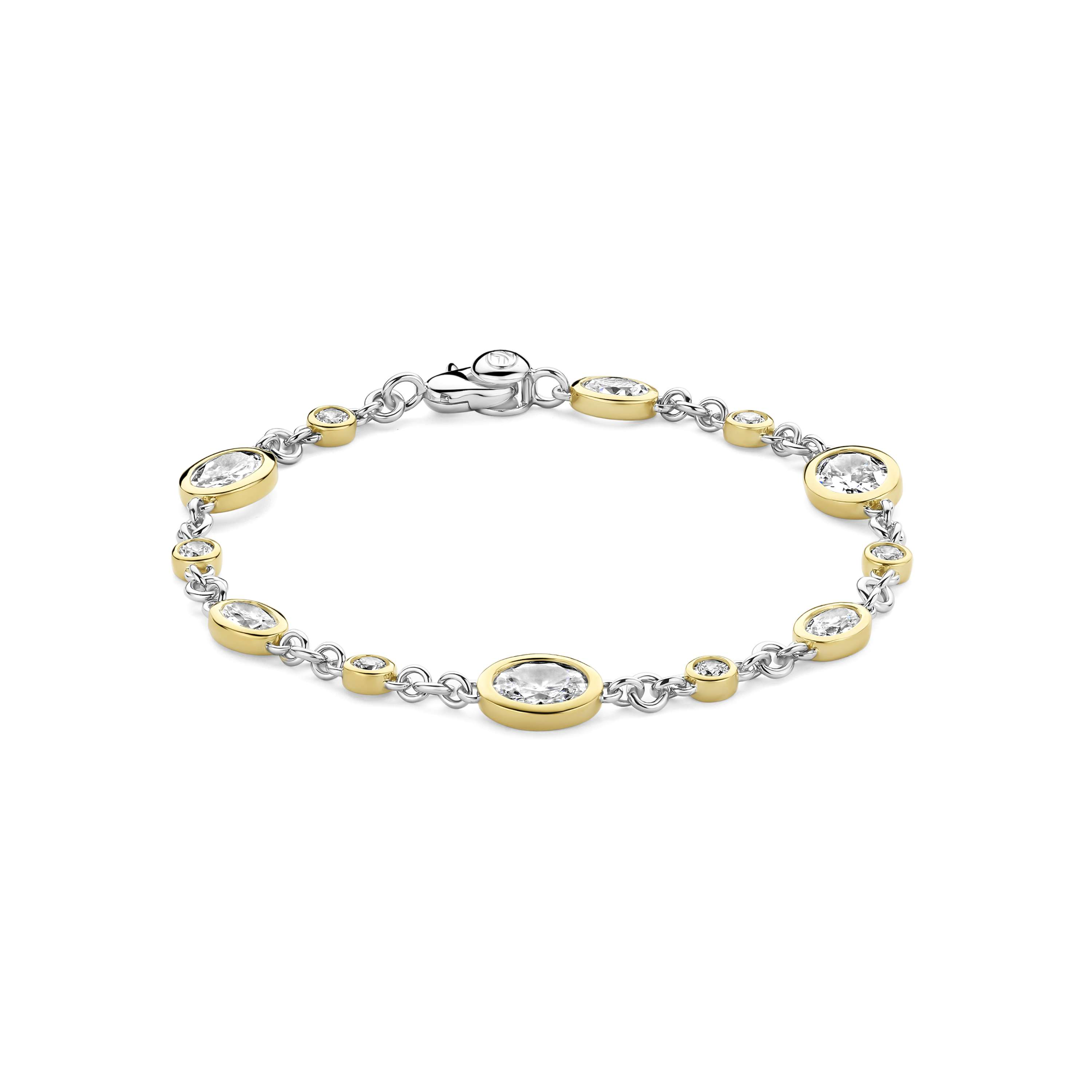 Ti Sento Milano - Zilveren armband met ovale zirconia's, deels verguld - 23108ZY