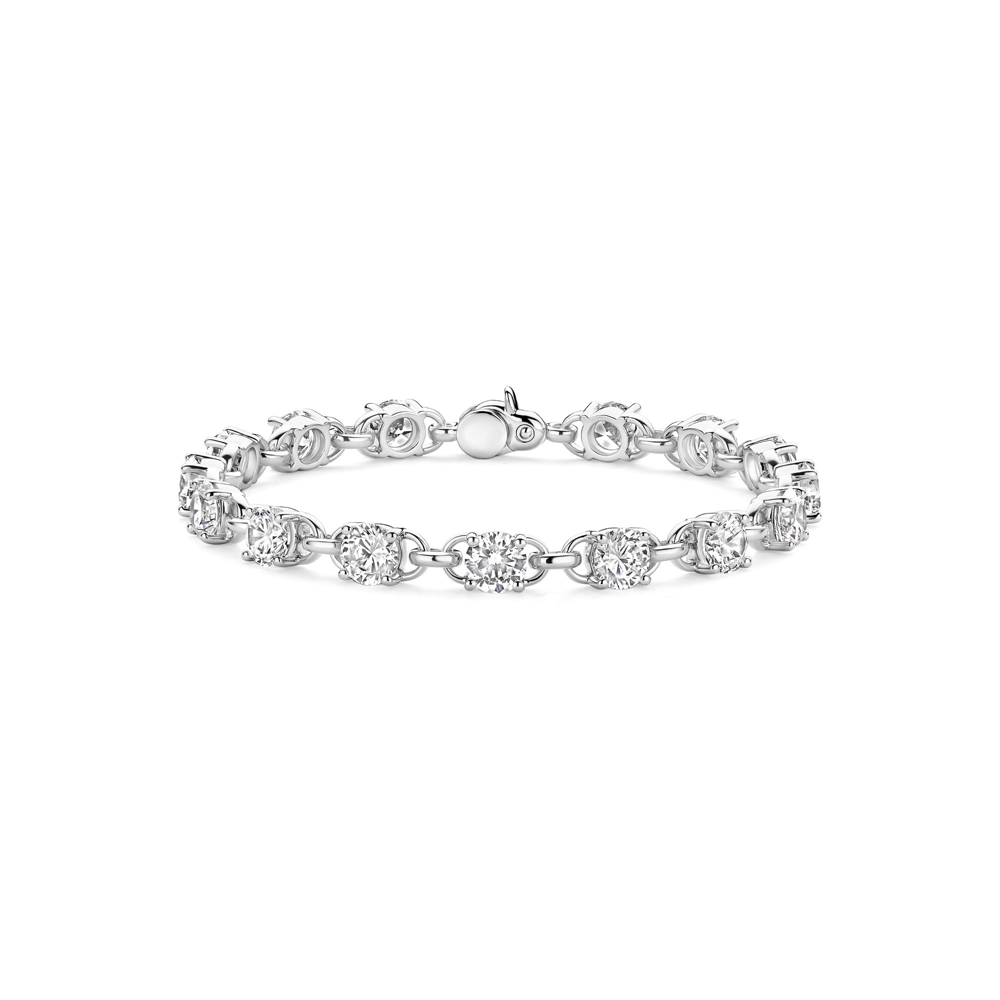 Ti Sento Milano - Zilveren schakel armband bezet met zirconia's - 23109ZI